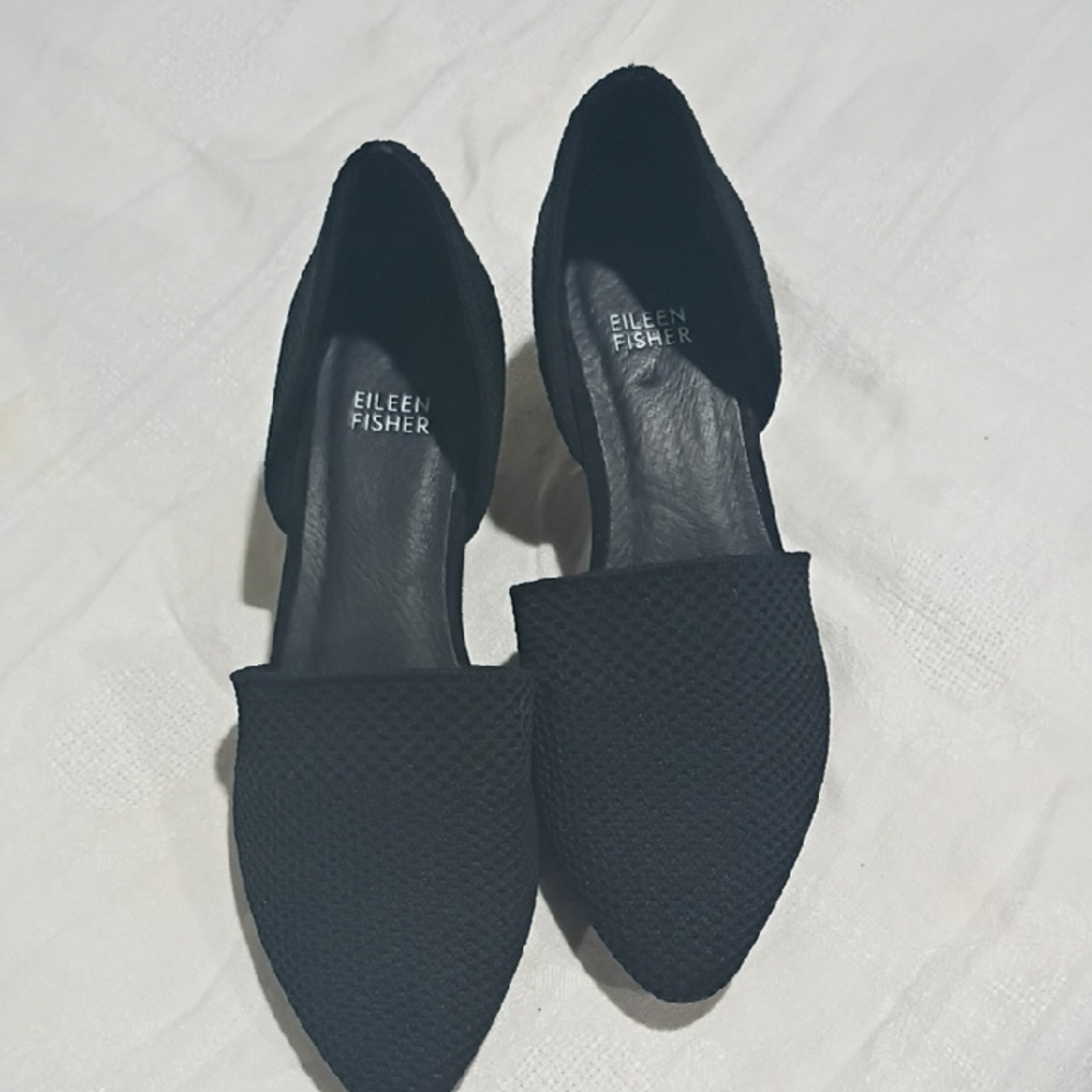 Eileen Fisher Black Knit Faux Ankle Booties Size 8